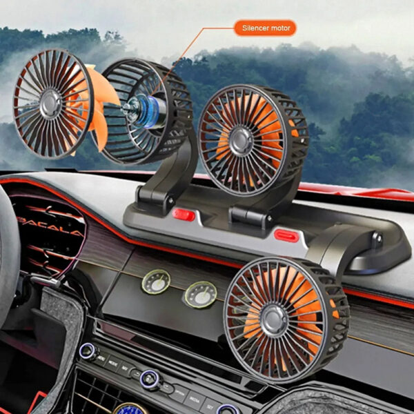 Ventilateur 3 têtesمبرد سيارة دوار بثلاثة رؤوس