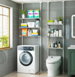 Étagère de rangement sur pied Multifonction Pour toilettes, salle de bain, machine à laver