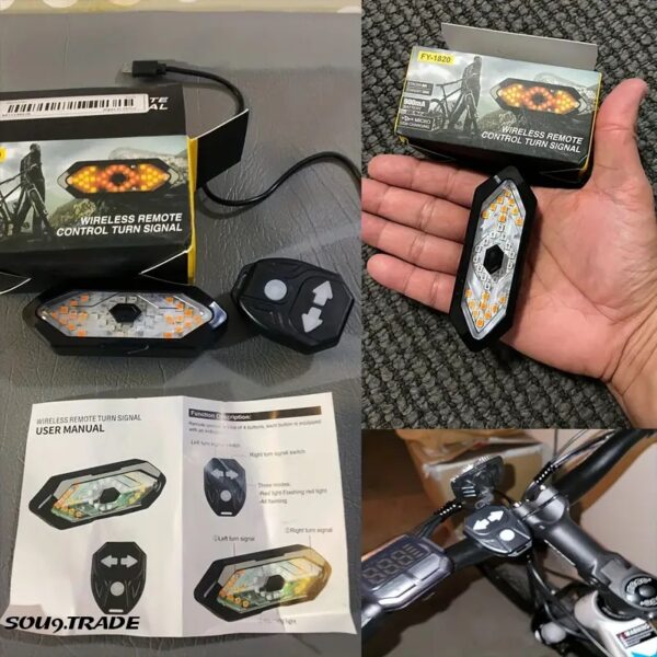 Vélo Clignotant Feu arrière Feux de vélo à distance LED USB Rechargeable