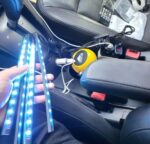 Lampe d'ambiance LED pour pied de voiture avec télécommande sans fil USB