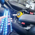 Lampe d'ambiance LED pour pied de voiture avec télécommande sans fil USB
