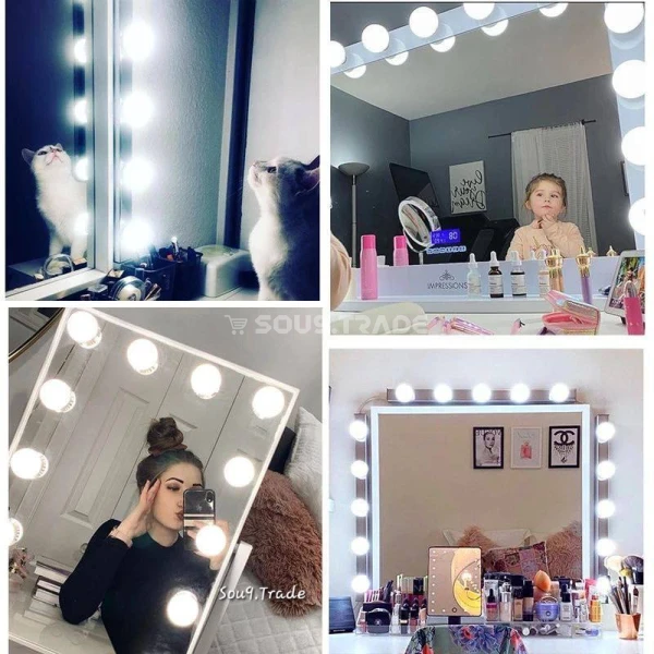 LED Mirror Lights Kit De Maquillage Professionnel (12 pièces 3 Couleurs)