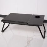 Table multifonctionnelle portable et pliable pour lit et bureau réglable en hauteur avec porte-gobelet pour lit et bureau – Image 6