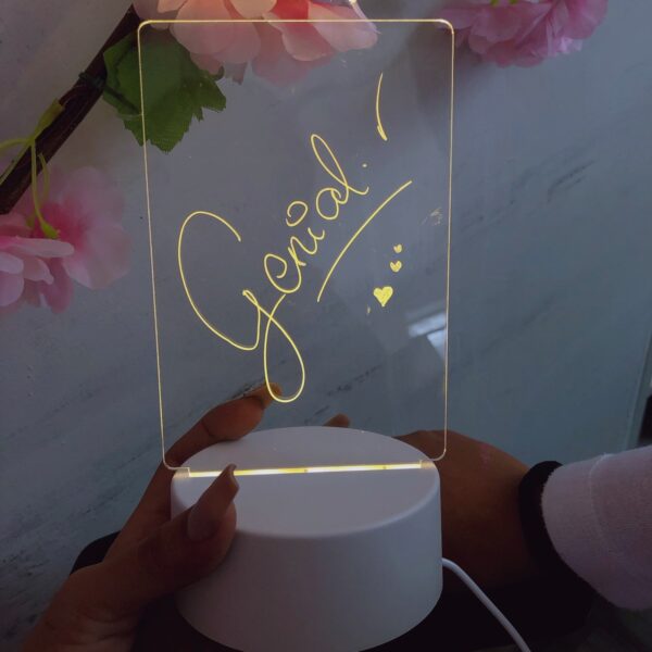Tableau de dessin LED DIY, tableau de messages lumineux en acrylique avec stylo effaçable