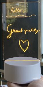 Tableau de dessin LED DIY, tableau de messages lumineux en acrylique avec stylo effaçable – Image 3