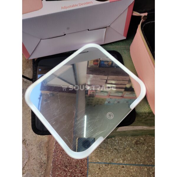 Sac de maquillage LED portable avec miroir Grande taille