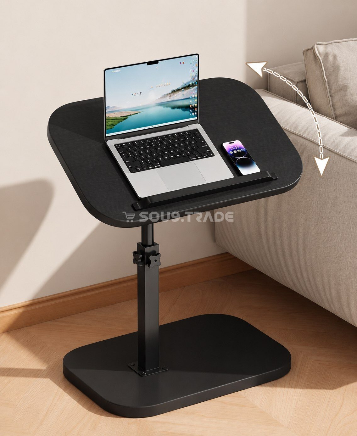 360° Rotating Smart Laptop Table (1) Table Ordinateur Portable Réglable 360° – Support Laptop Pliable Multifonction avec Hauteur Ajustable – Image 1