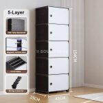 Armoire de Rangement en Plastique Multicouches – Meuble de Rangement Modulable avec Portes Magnétiques – Image 2