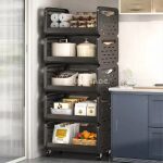 Étagère de Rangement Mobile Multifonction à Roulettes – Organisateur de Cuisine à Plusieurs Niveaux pour Fruits, Légumes et Épicerie – Image 2
