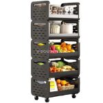 Étagère de Rangement Mobile Multifonction à Roulettes – Organisateur de Cuisine à Plusieurs Niveaux pour Fruits, Légumes et Épicerie – Image 3