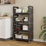 Étagère de Rangement Mobile Multifonction à Roulettes – Organisateur de Cuisine à Plusieurs Niveaux pour Fruits, Légumes et Épicerie – Image 4