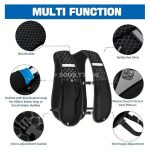 Gilet de Running Léger Multi-Poches – Sac de Poitrine Ajustable avec Support Téléphone et Porte-Bouteille d'Eau – Image 4