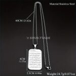 Pendentif Ayat Al-Kursi en Acier Inoxydable – Collier Islamique Arabe Élégant pour Homme et Femme – Image 4