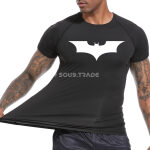 T-Shirt de Compression Batman Homme – Haut de Sport Noir avec Logo Chauve-Souris pour Musculation, Fitness et Running – Image 4