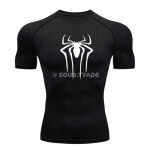 T-Shirt de Compression Spider Homme à Manches Courtes – Haut de Sport Respirant à Séchage Rapide pour Fitness, Musculation et Running