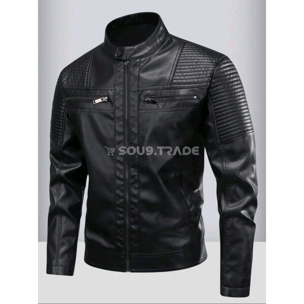 Veste en Cuir Homme Style Motard – Blouson Casual Élégant pour Printemps et Automne
