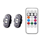 Lumière LED Stroboscopique Anti-Collision pour Vélo & Voiture – Lampe Sans Fil Rechargeable 110mAh avec Télécommande