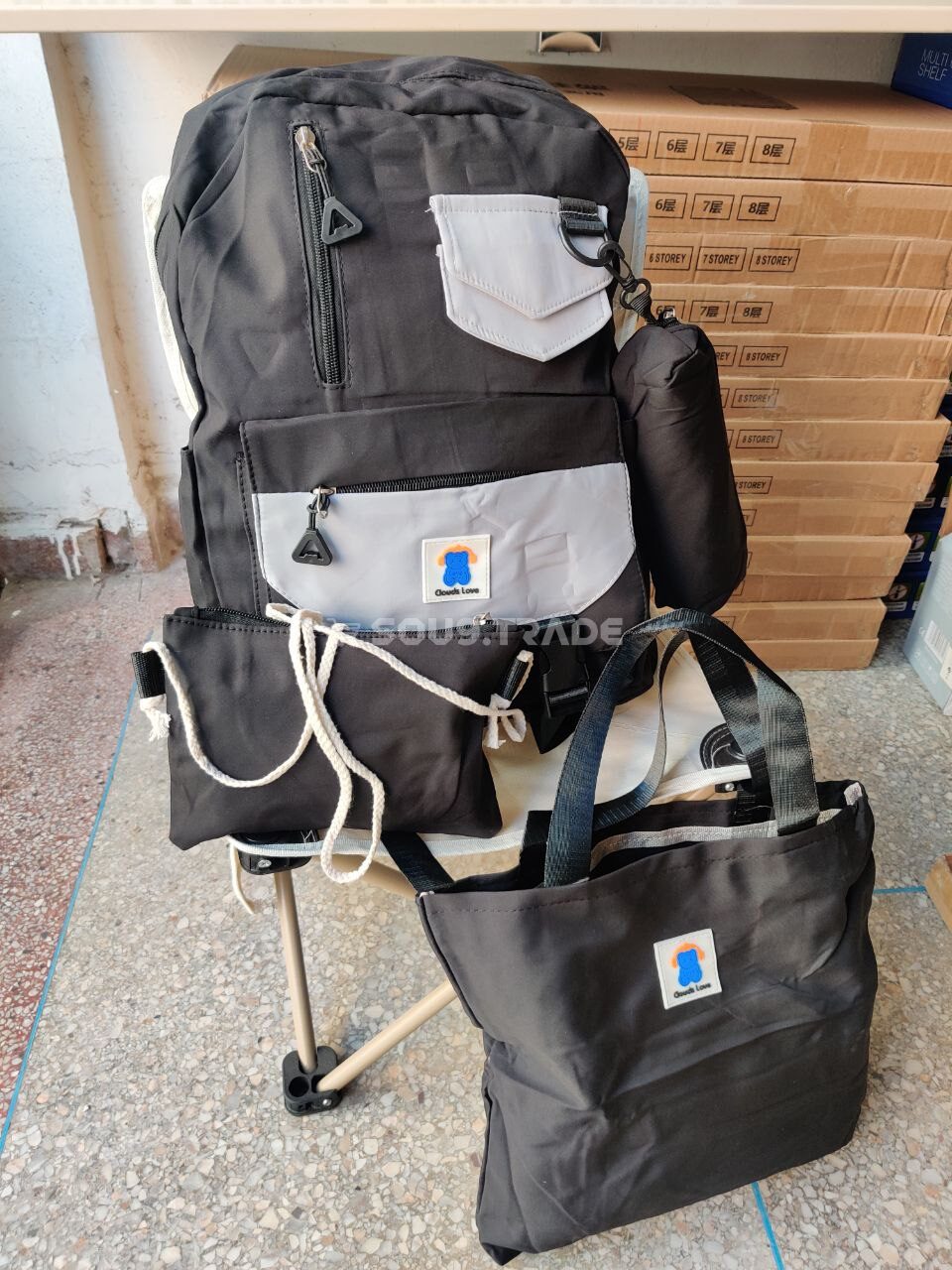 Pack Sac à Dos Scolaire 4 Pièces – Ensemble Cartable avec Sac à Doس (4) Pack Sac à Dos Scolaire 4 Pièces – Ensemble Cartable avec Sac à Dos et Accessoires pour Écoliers – Image 1
