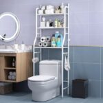 Étagère Salle de Bain 3 Niveaux au-Dessus des WC – Porte-Papier & Crochets