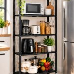Étagère de Rangement Pliante 5 Niveaux avec Roulettes – Rack Métallique