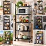 Étagère de Rangement Pliante 5 Niveaux avec Roulettes – Rack Métallique – Image 5