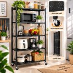 Étagère de Rangement Pliante 5 Niveaux avec Roulettes – Rack Métallique – Image 3