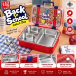 Lunch Box Scolaire Enfant SUS 304 – Boîte Repas Inox 3 Compartiments avec Couverts – Image 4