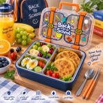 Lunch Box Scolaire Enfant SUS 304 – Boîte Repas Inox 3 Compartiments avec Couverts – Image 5