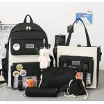Pack Sac à Dos 5-en-1 Grande Capacité – Set Scolaire Oxford avec Cabas et Trousse