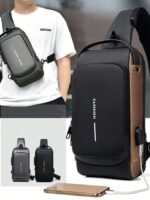 Sacoche de Poitrine Imperméable Multifonctionnelle avec Port USB – Image 3