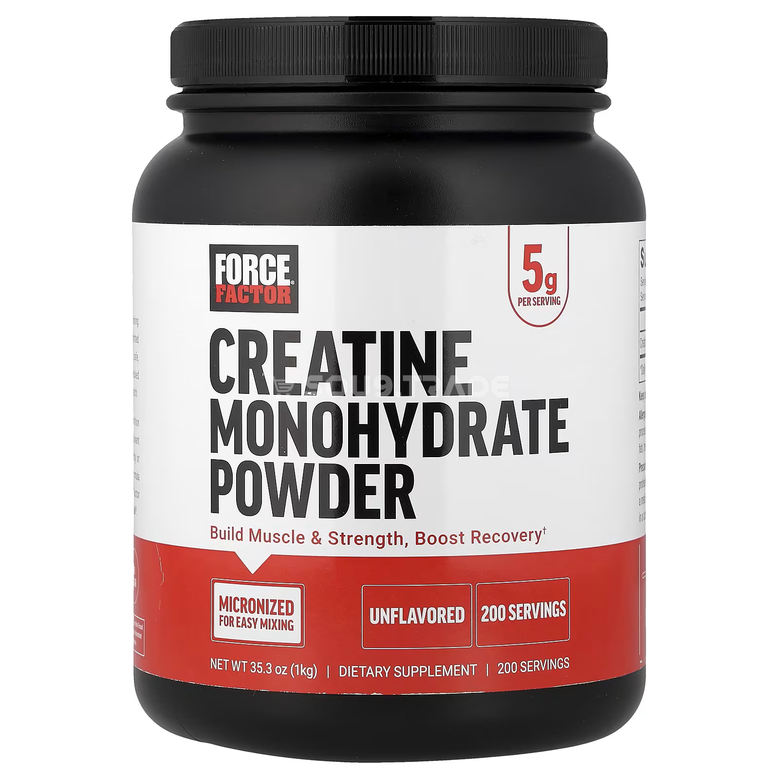 Créatine Monohydrate 1 kg Force Factor – 5 g par Dose, 200 Portions Créatine Monohydrate 1 kg Force Factor – 5 g par Dose, 200 Portions – Image 1