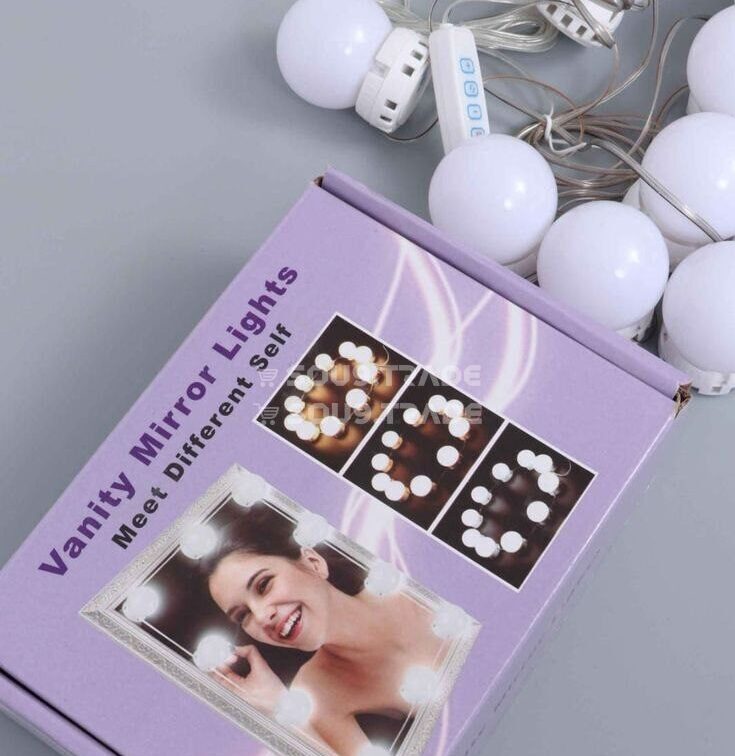 LED Mirror Lights 10 Ampoules – Lumières Miroir Maquillage USB (1) LED Mirror Lights 10 Ampoules – Lumières Miroir Maquillage USB – Image 1